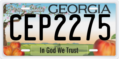 GA license plate CEP2275