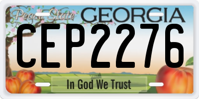 GA license plate CEP2276