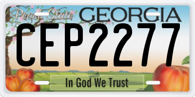 GA license plate CEP2277