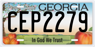 GA license plate CEP2279