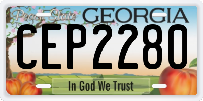 GA license plate CEP2280