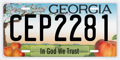 GA license plate CEP2281