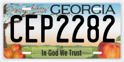 GA license plate CEP2282