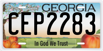 GA license plate CEP2283