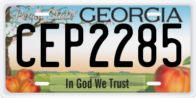 GA license plate CEP2285