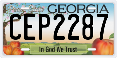 GA license plate CEP2287