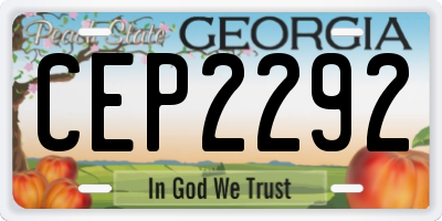 GA license plate CEP2292