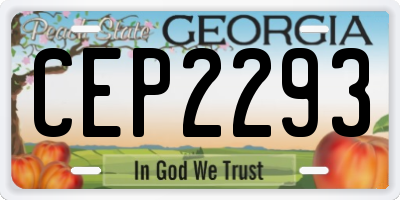 GA license plate CEP2293