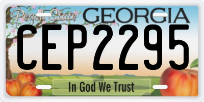 GA license plate CEP2295