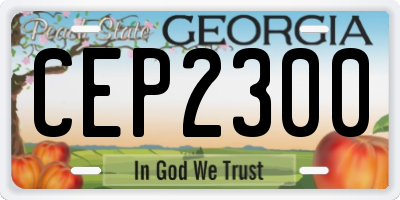 GA license plate CEP2300