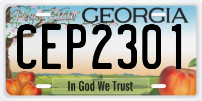 GA license plate CEP2301