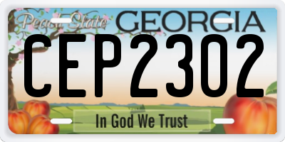 GA license plate CEP2302