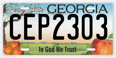 GA license plate CEP2303