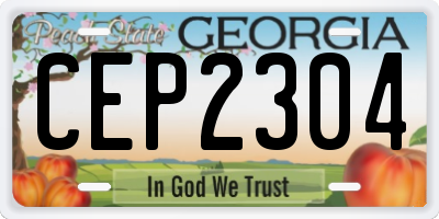 GA license plate CEP2304
