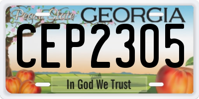 GA license plate CEP2305