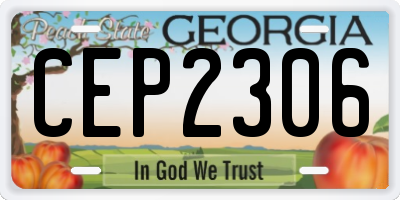 GA license plate CEP2306