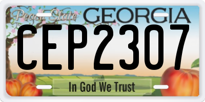 GA license plate CEP2307
