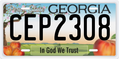 GA license plate CEP2308