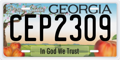 GA license plate CEP2309