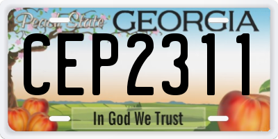 GA license plate CEP2311
