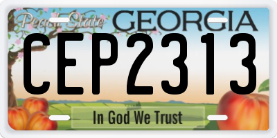 GA license plate CEP2313