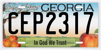 GA license plate CEP2317