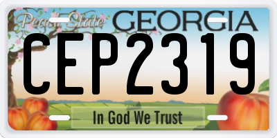 GA license plate CEP2319