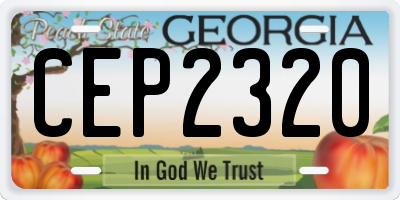 GA license plate CEP2320