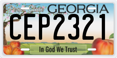 GA license plate CEP2321