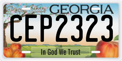 GA license plate CEP2323