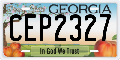GA license plate CEP2327
