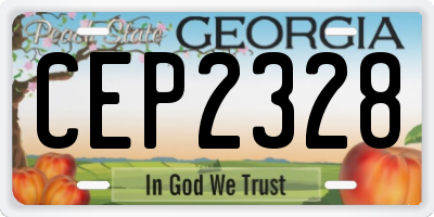 GA license plate CEP2328