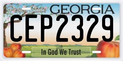 GA license plate CEP2329