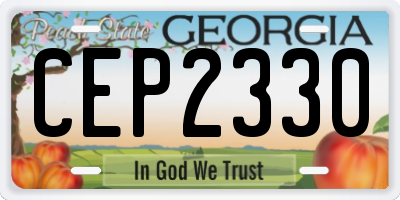 GA license plate CEP2330