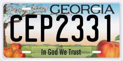 GA license plate CEP2331