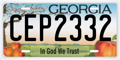 GA license plate CEP2332