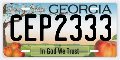 GA license plate CEP2333