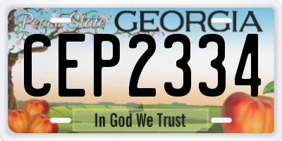 GA license plate CEP2334