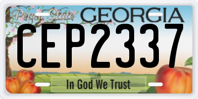 GA license plate CEP2337