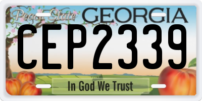 GA license plate CEP2339