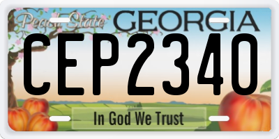 GA license plate CEP2340
