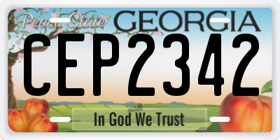 GA license plate CEP2342