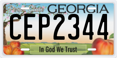 GA license plate CEP2344