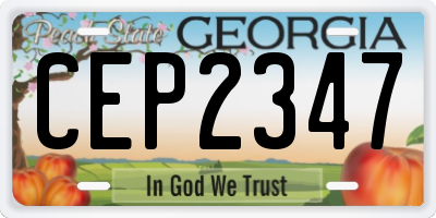 GA license plate CEP2347