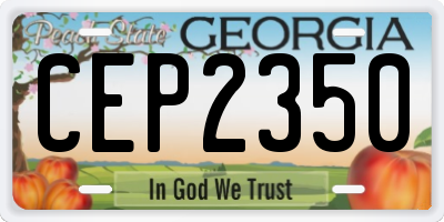 GA license plate CEP2350