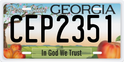 GA license plate CEP2351
