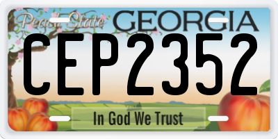 GA license plate CEP2352