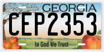 GA license plate CEP2353