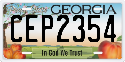 GA license plate CEP2354
