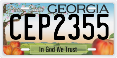 GA license plate CEP2355